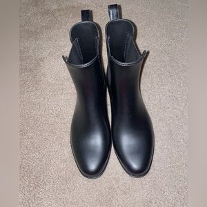 Black rain boots